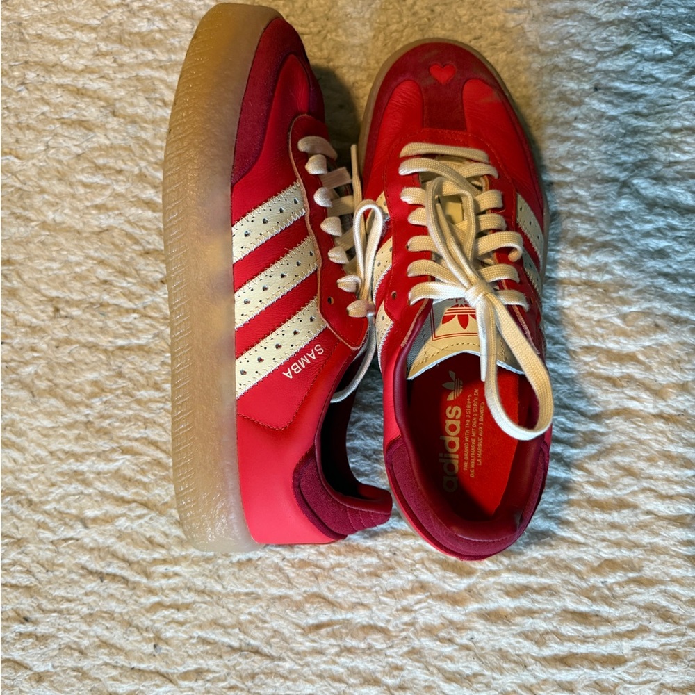 Adidas Samba Red and White Sneakers